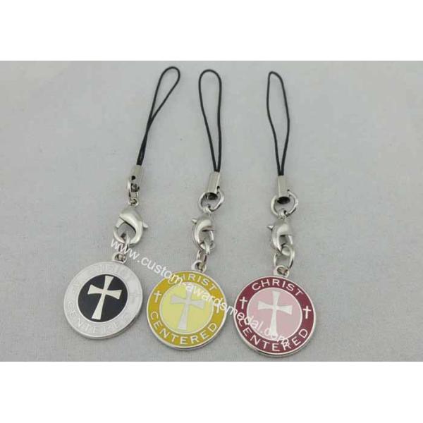 Christ Centered Hard Enamel Pin Lions Club , Brass Nickel Plating With Mobile Strap