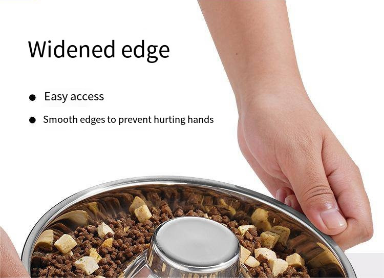 Thickened Stainless Steel Slow Food Bowl Household Anti Choking Anti-Upset Dog Bowl Feeder