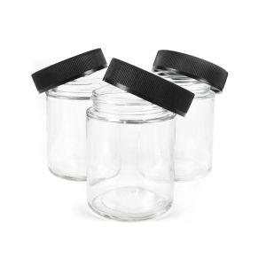 Airtight Glass Concentrate Jars Round 4 Oz Straight Sided Jar