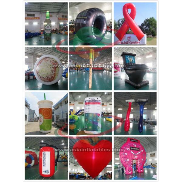 4m High Advertising Inflatables / Brown Inflatable Beer Bottle With Lighting