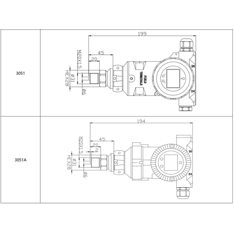 Hengtong Digital Display Hart 4-20mA Pressure Sensor Transducer