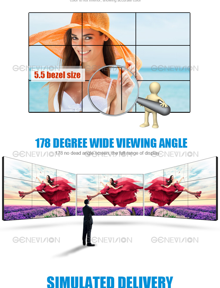 46 inch TV wall with cabinet floor standing high brightness advertising splicing screen ultra narrow bezel 5.5mm seamles