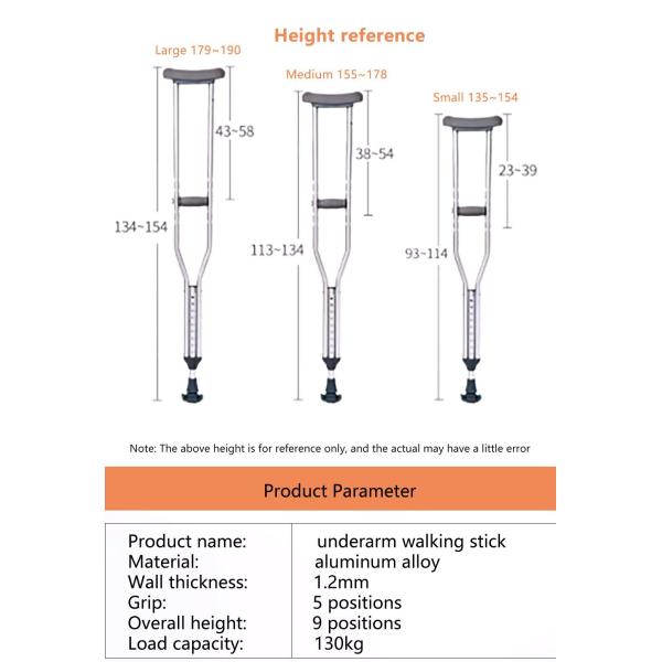 Most Sold Products Aluminum Alloy Disabled Walking Crutches for Old