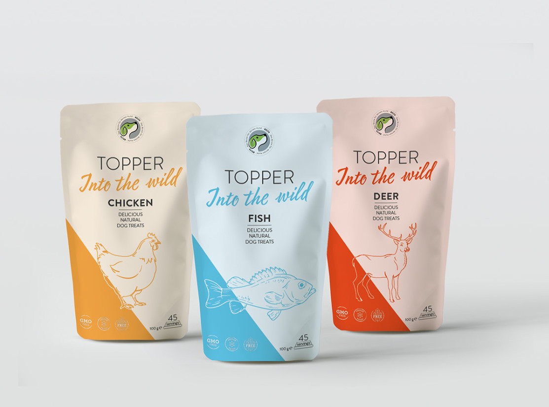 130microns 100g Pet Food Stand Up Packaging Bag With Zipper