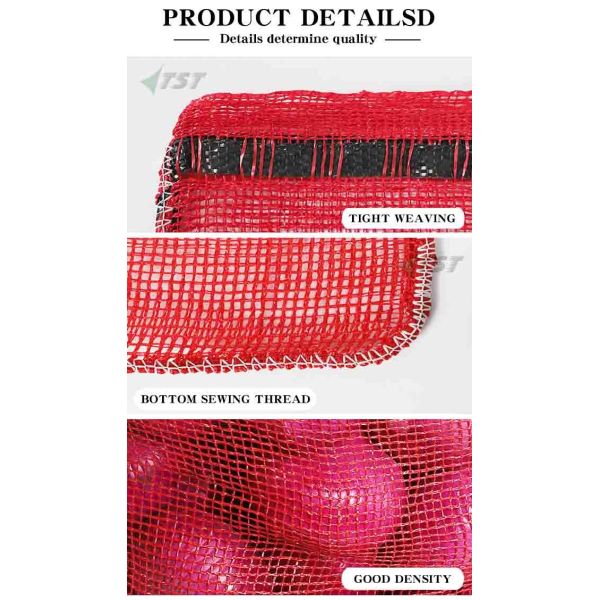 48*78cm 25kg Senegal Red Pp Potato Leno Bag / Onion Sacks Bulk