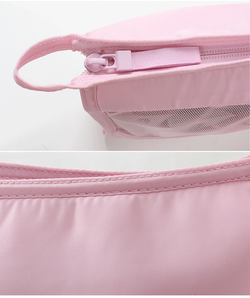 Eco-Friendly Promotional Zipper Transparent Polyester Mesh Cosmetic Bag