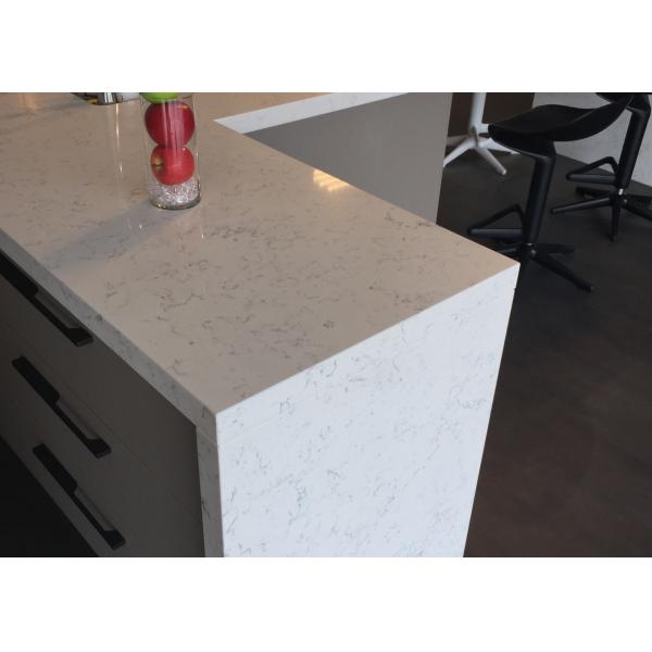 High Brightness Honed/Polished Cararra white Quartz Man Made Stone For Kitchen Table Top