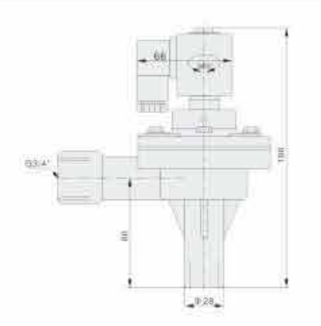 D Type Right Angle Pulse Solenoid Valve , Port Size DN20 Pulse Jet Valve