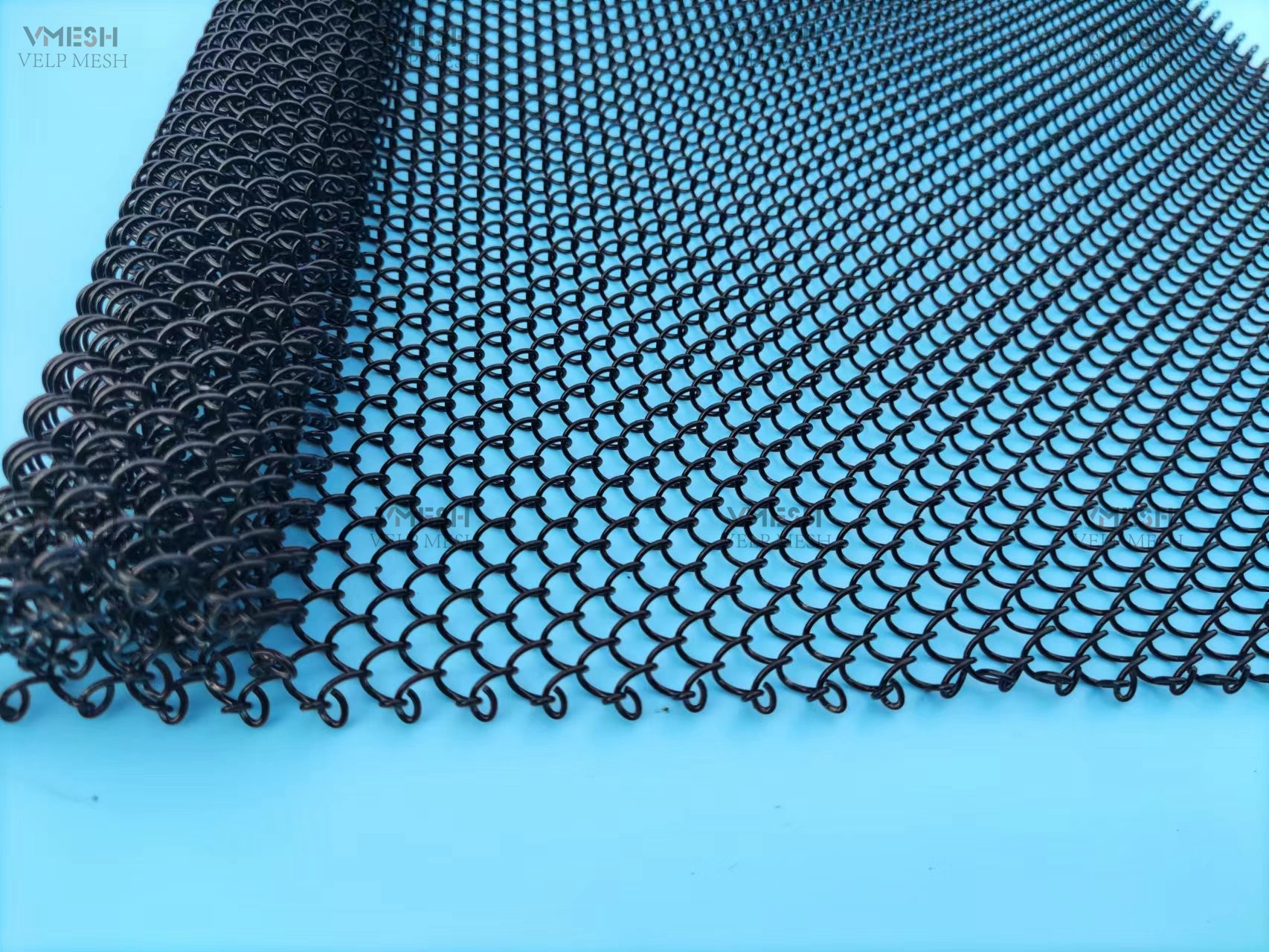 Grey Aluminum Chain Link Mesh Curtain for Partitions and Screens