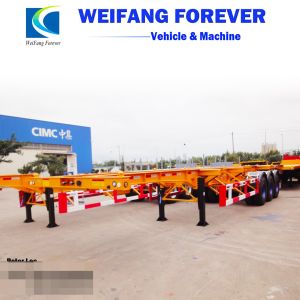 40t Payload Heavy Skeleton Container Chassis Truck Semi Trailer