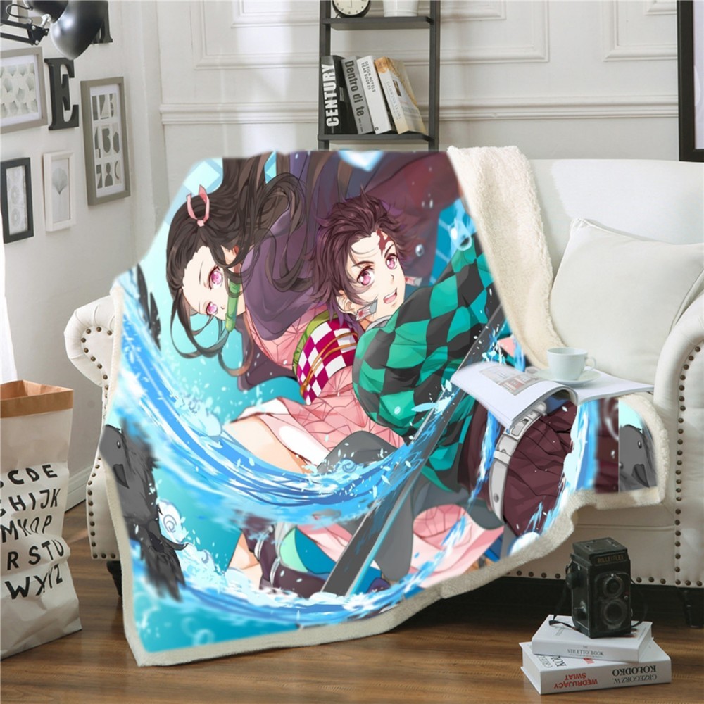 Cartoon Character Printing Polyester Fleece Blanket Throws 80*100cm