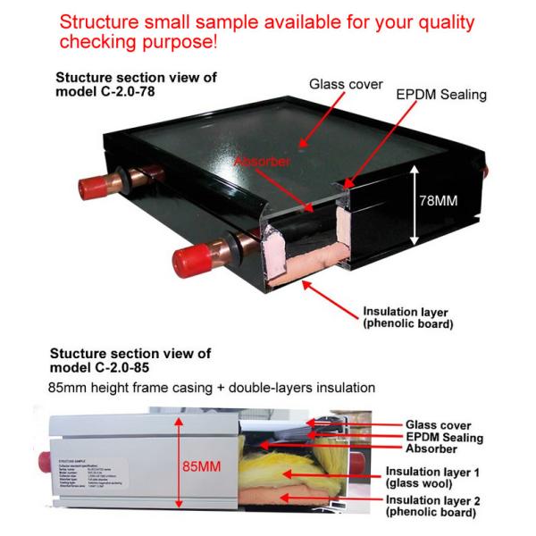 Safety Flat Plate Solar Collector , Solar Water Heater Evacuated Tube Collector