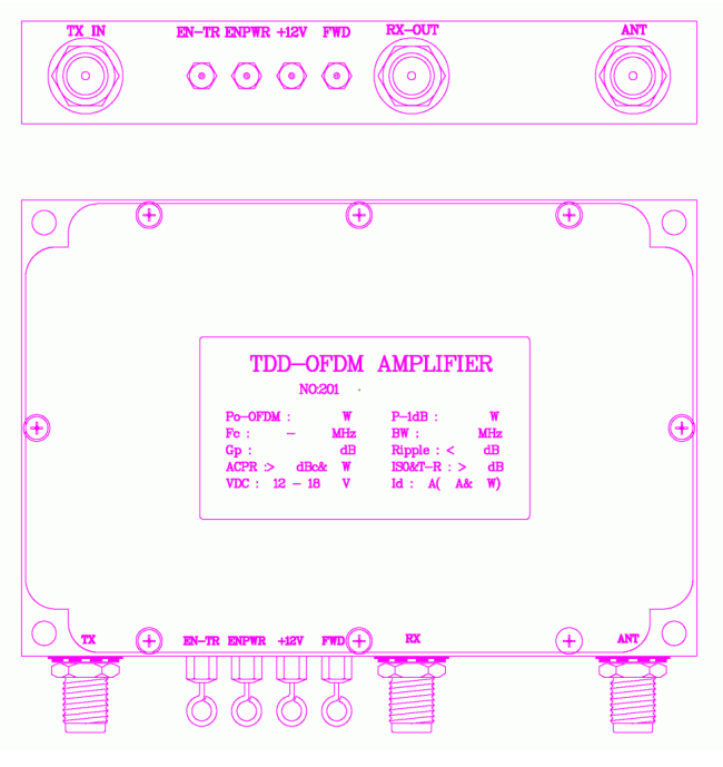 TDD TDM 100W High Power RF Microwave Amplifiers For Long Range Data Wireless Transmission