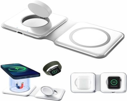 Private Mold Magnetic 2 in 1 Wireless Charging Station Fast Charging 15W