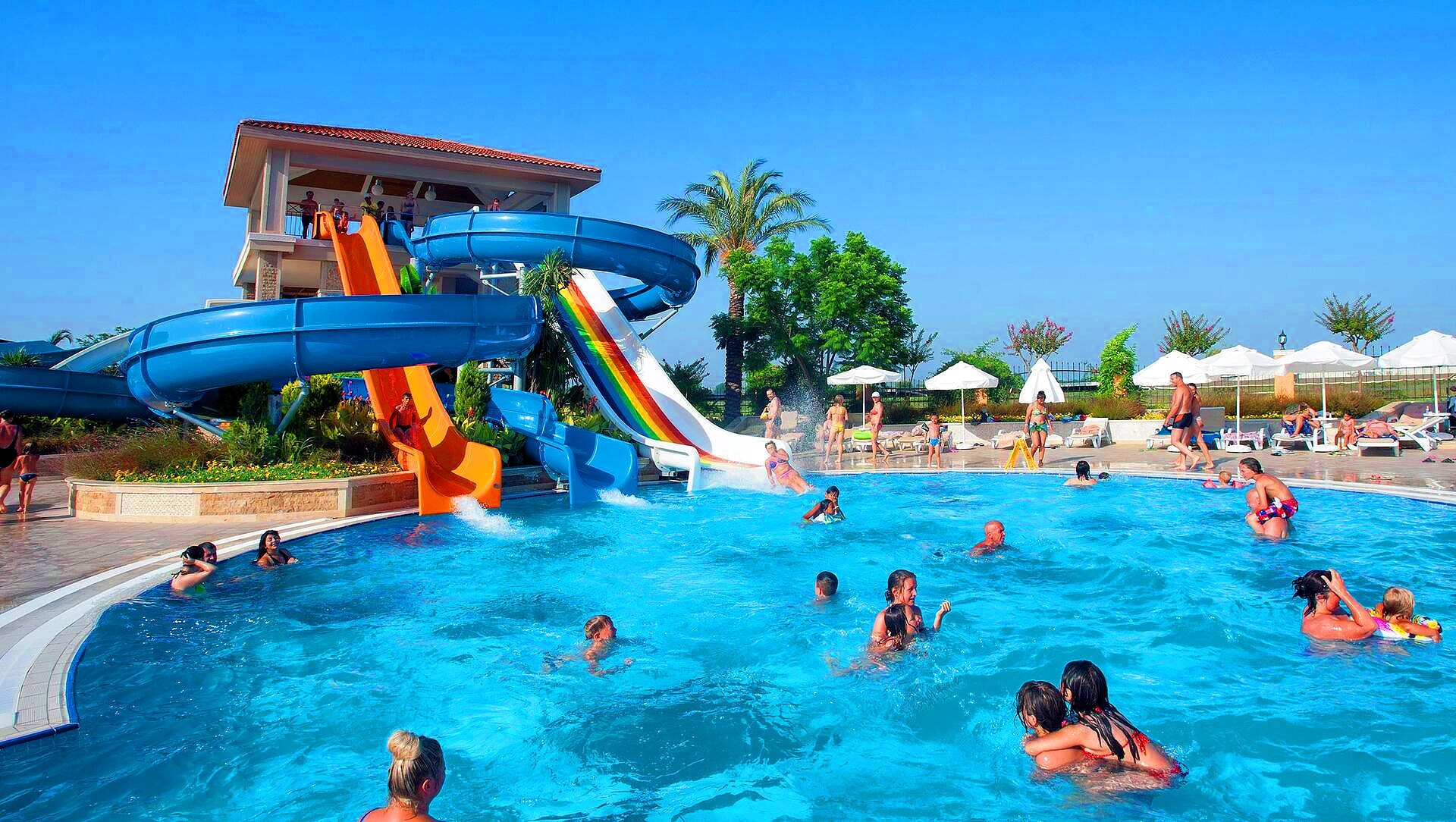 Aqua Water Park Kids Water Games Swimming Pool Fiberglass Slide Set For Children