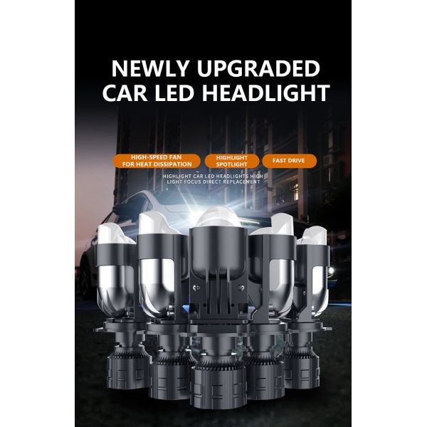 Aluminum Housing H4 LED Headlight Bulb 4500LM Lumen 40W Plug And Play Install