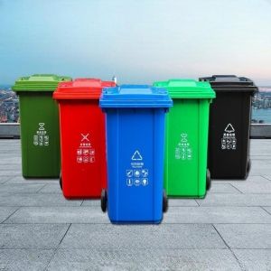 100L HDPE Recycling  Waste Disposal Management Trash Can Garbage Bin Collection Bins