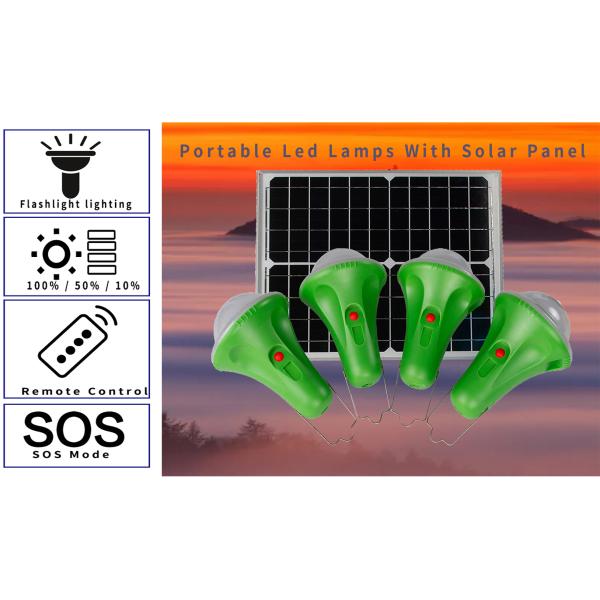4*50PCS LED Solar Energy Kit Solar Led Home Lighting System With Phone Charging