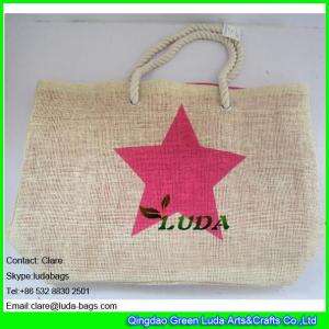 China LDZB-019 cheap wholesale tote bag star printed paper beach straw handbags on sale