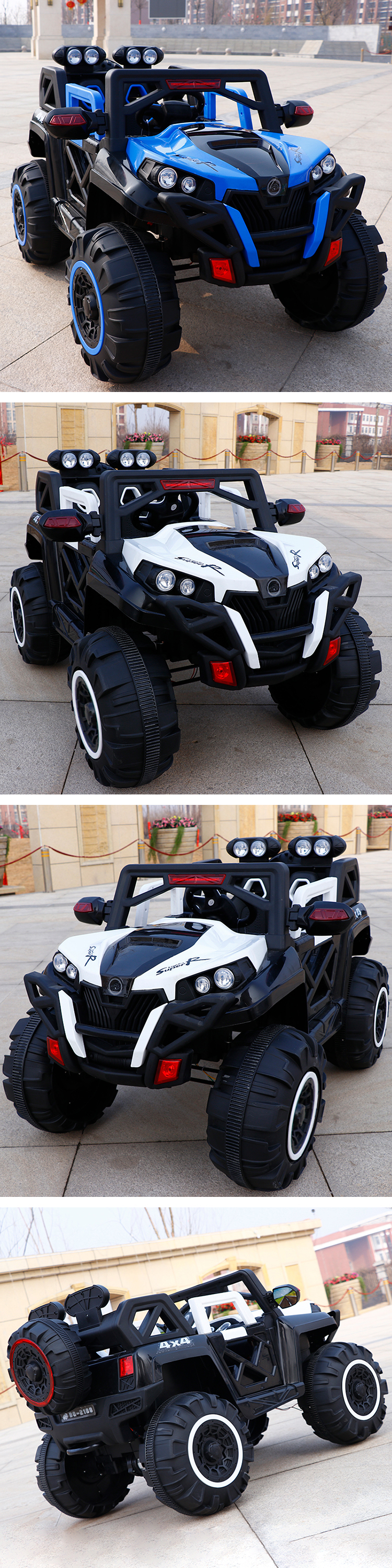 Plastic Type PP 2 Seater Ride On Car Kids Electric 12V 4x4 for Children 4 Year Olds 2023