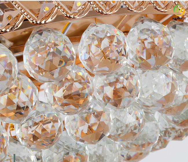 Modern Luxury Invisible Crystal Ceiling Fan Light 42 Inch 4 Fan Blades For Dining Room