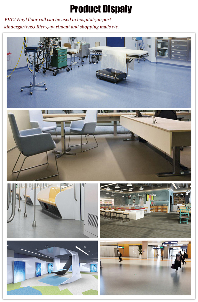 Anti Termite PVC Vinyl Flooring Commercial Non Slip Vinyl Flooring 2mm-3mm Thick
