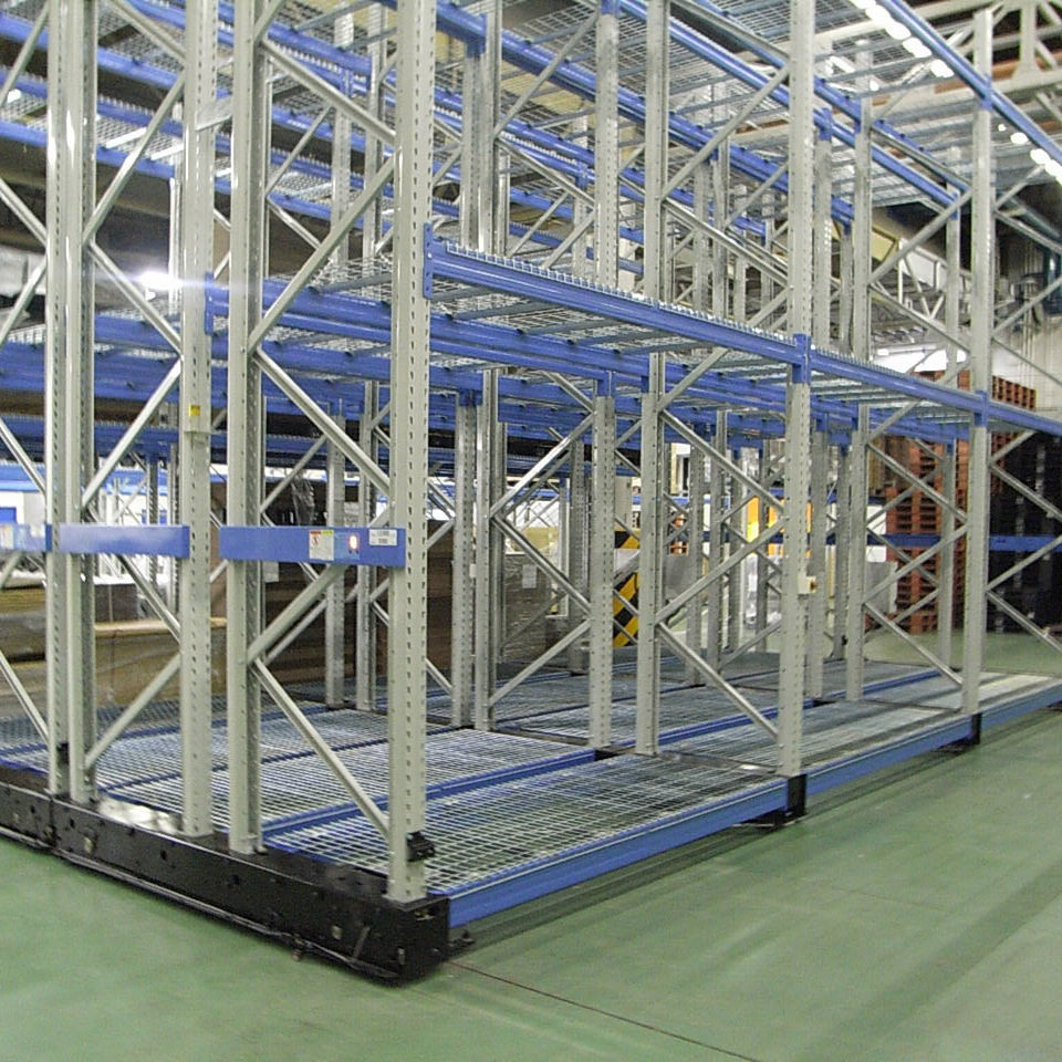 Heavy Duty Movable Racking System Powder Coated Movable Storage Racks
