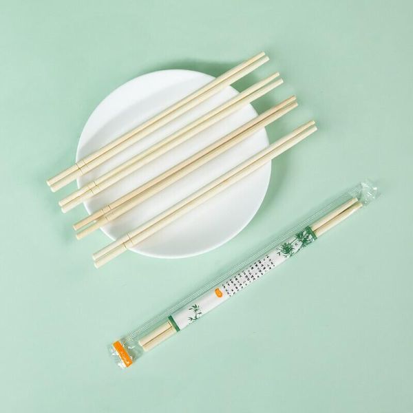Round Disposable Bamboo Chopsticks Natural Color and Eco-Friendly for Household/Restaurant/Hotel