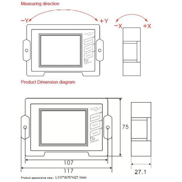 0.003 High Precision Touch Screen MEMS Digital Inclinometer MADE IN CHINA