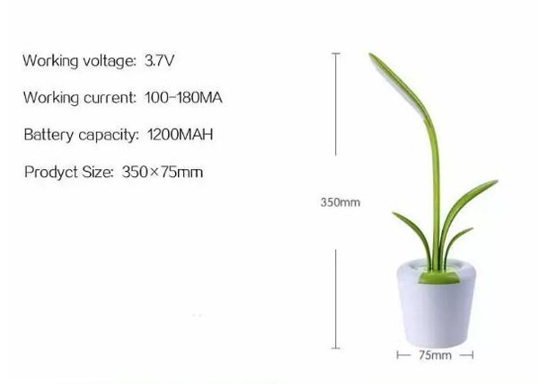 USB Rechargeable LED Desk Eye-protecting Kaffir Lily Reading Lamp For Children