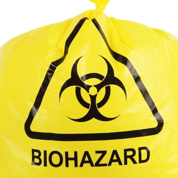 Disposal 20L 50L 100L Yellow Medical Waste Bags HDPE PP LDPE