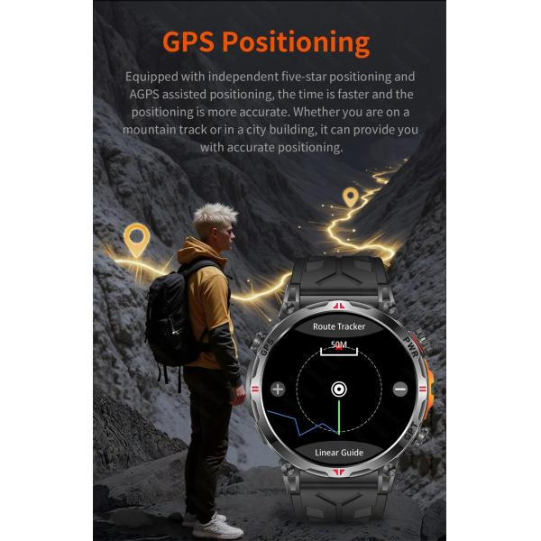 KC93 Smartwatch GPS AMOLED 650Mah 3ATM Waterproof Fitness tracking BT Call Professional Sports