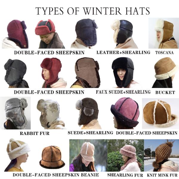 Merino Rolled Wool Sheepskin Winter Sheepskin Hats Earflap Type For Children