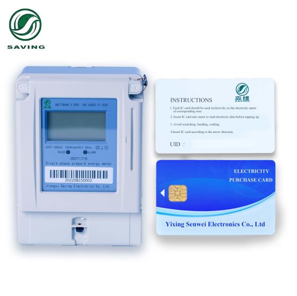 Cheap Blue Single Phase Prepaid Energy Meter IC Card Local Control Smart Meter Types for sale