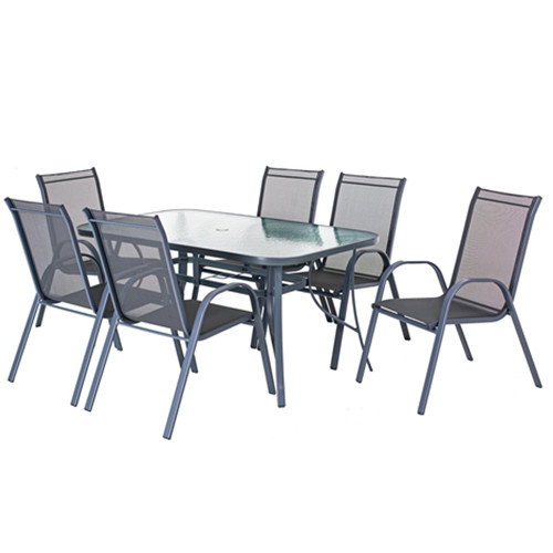 Length 68cm Width 56cm 6 Seater Garden Table Aluminium Frame