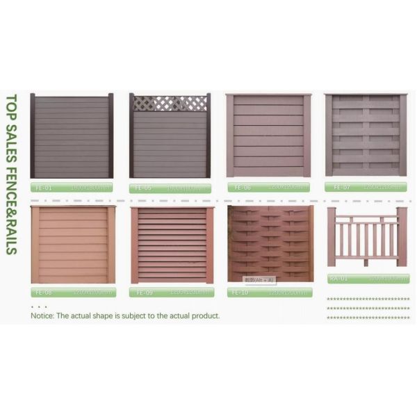 Aluminum Frame WPC Fencing Slat Style Outdoor Home Security