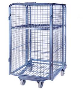 Quality Wire mesh steel security roll pallet container for warehouse wholesale