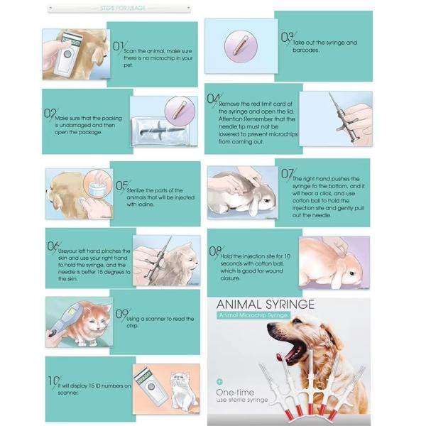 Smart Animal Management Microchips RFID Tags In Disposable 1.4x8mm Glass Tube Tags With Waterproof Injectable Glass