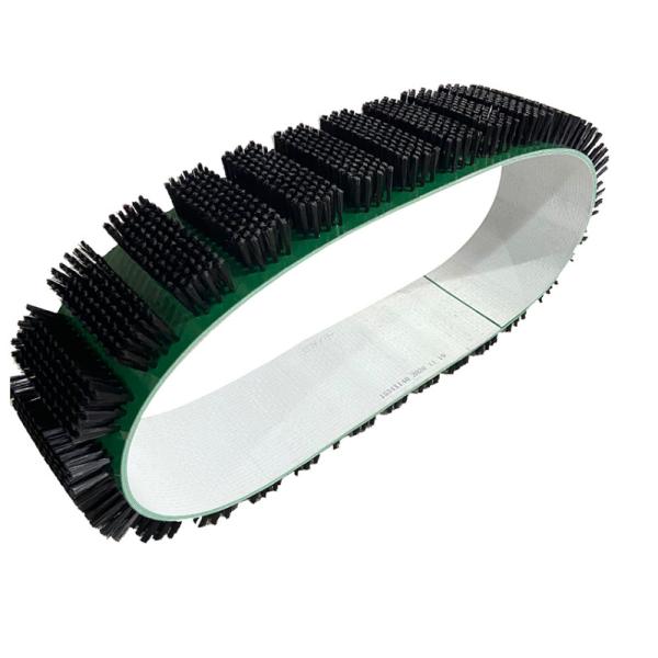 Black Nylon Bristles Wire Ring PVC Belt Brush With Spacing