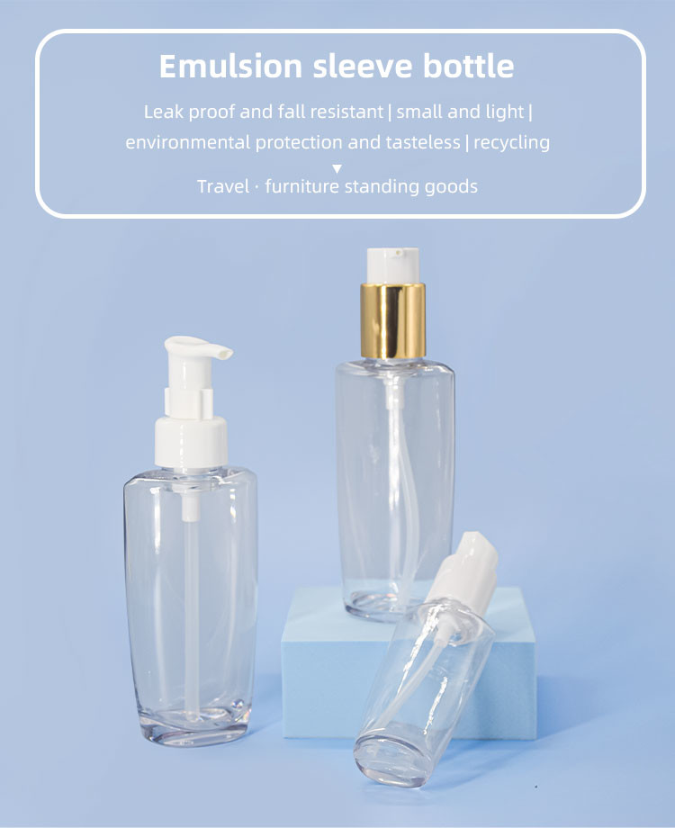 Oval Transparent 30ml 100ml PETG Lotion Pump Bottle Makeup Oil Cleansing Dispenser