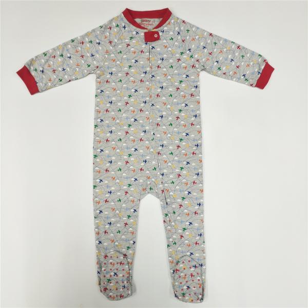 Infants Toddlers Winter Full Print Cotton Footie Pajamas for Unisex Baby Sleepwear