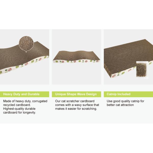 Cat Scratcher with Catnip Premium Corrugated Indoor Cat Furniture Durable Scratch Pad for Kittens Cats Play