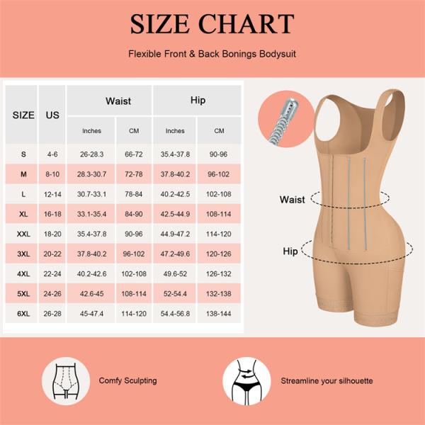 High Compression Fajas Colombianas Shapewear for Women Nonwoven Full Body Shaper