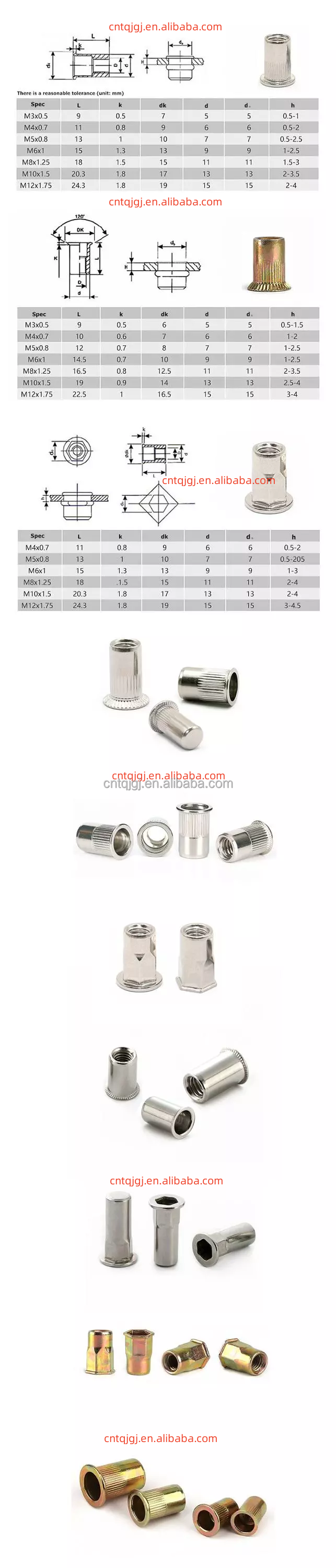 Upgrade Your Water Treatment Process with Our Custom Carbon Steel Galvanized Thread Rivet Nuts Metric Measurement System