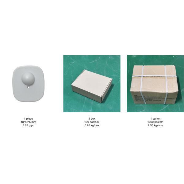 Grey EAS 8.2MHz Security Hard RF Tag Small Square For Retail Store