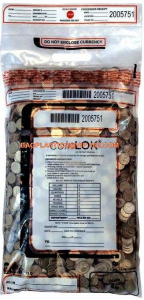 Plastic Money/Evidence Security Envelopes Cash Deposit Seal Bags, Bank