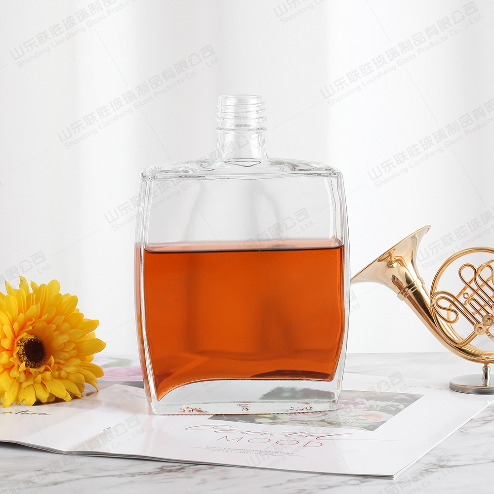 Clear Empty Glass Bottle for Beverage Industrial 375ml 500ml Gin Whiskey Tequila Spirit