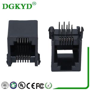 China Black Plastic Housing Telephone Jack 6p6c Rj11 Connector on sale