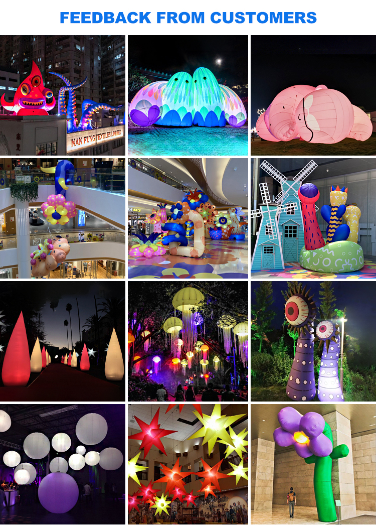 Customized Purple Giant Hanging Lotus Flower Inflatable LED Light Flowers For Event Decoration Advertising