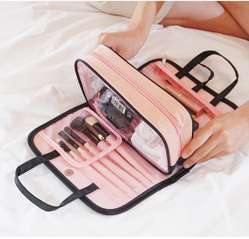 Personalised Portable Makeup Bag Waterproof PU Cosmetic Tote Bag